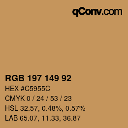 カラーコード: RGB 197 149 92 | qconv.com