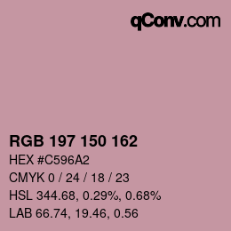 颜色代码: RGB 197 150 162 | qconv.com