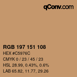 Color code: RGB 197 151 108 | qconv.com