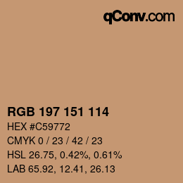 Code couleur: RGB 197 151 114 | qconv.com