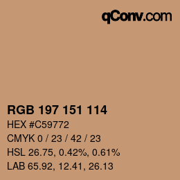颜色代码: RGB 197 151 114 | qconv.com