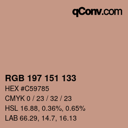 カラーコード: RGB 197 151 133 | qconv.com