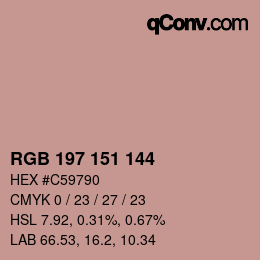 Color code: RGB 197 151 144 | qconv.com