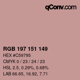 Color code: RGB 197 151 149 | qconv.com