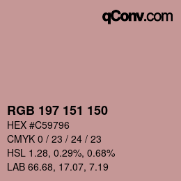 Color code: RGB 197 151 150 | qconv.com