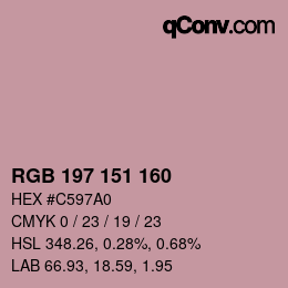 Color code: RGB 197 151 160 | qconv.com