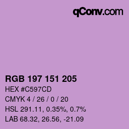 Color code: RGB 197 151 205 | qconv.com