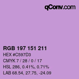 カラーコード: RGB 197 151 211 | qconv.com
