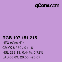 Color code: RGB 197 151 215 | qconv.com