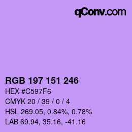 Color code: RGB 197 151 246 | qconv.com