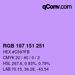 Color code: RGB 197 151 251 | qconv.com
