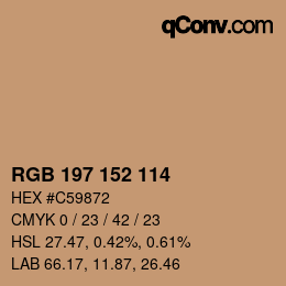 Color code: RGB 197 152 114 | qconv.com