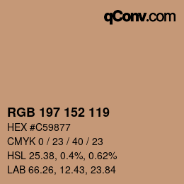 颜色代码: RGB 197 152 119 | qconv.com