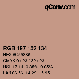 Color code: RGB 197 152 134 | qconv.com