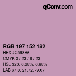 カラーコード: RGB 197 152 182 | qconv.com