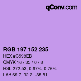 Farbcode: RGB 197 152 235 | qconv.com