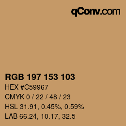 Color code: RGB 197 153 103 | qconv.com