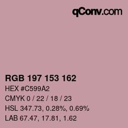 颜色代码: RGB 197 153 162 | qconv.com