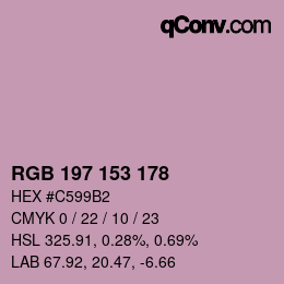 カラーコード: RGB 197 153 178 | qconv.com