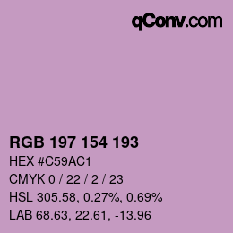 カラーコード: RGB 197 154 193 | qconv.com