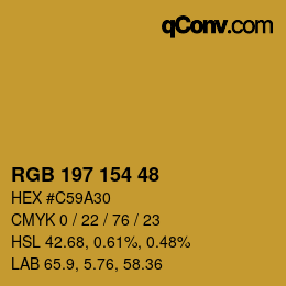 颜色代码: RGB 197 154 48 | qconv.com