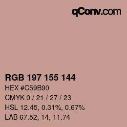 Farbcode: RGB 197 155 144 | qconv.com