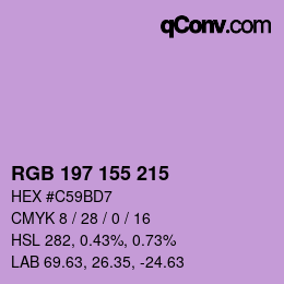 颜色代码: RGB 197 155 215 | qconv.com