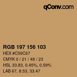 Color code: RGB 197 156 103 | qconv.com