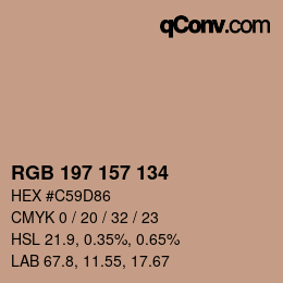 颜色代码: RGB 197 157 134 | qconv.com