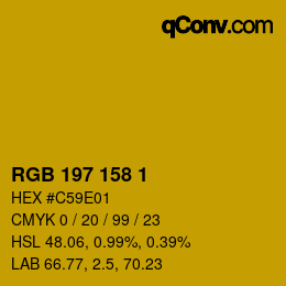カラーコード: RGB 197 158 1 | qconv.com