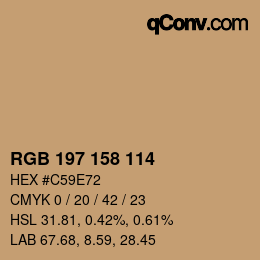 颜色代码: RGB 197 158 114 | qconv.com