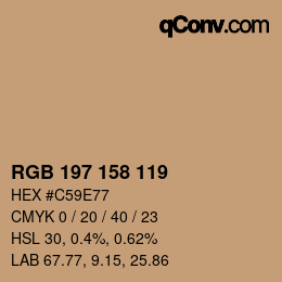颜色代码: RGB 197 158 119 | qconv.com