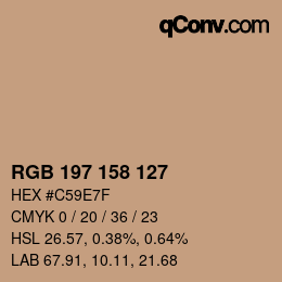 カラーコード: RGB 197 158 127 | qconv.com
