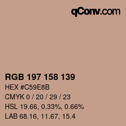 カラーコード: RGB 197 158 139 | qconv.com
