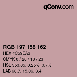 カラーコード: RGB 197 158 162 | qconv.com