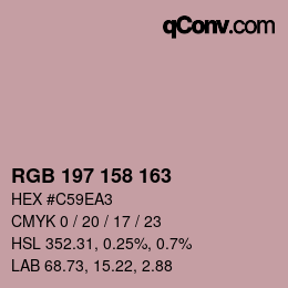Farbcode: RGB 197 158 163 | qconv.com