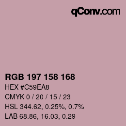 Color code: RGB 197 158 168 | qconv.com