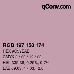 颜色代码: RGB 197 158 174 | qconv.com