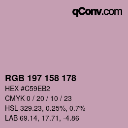 颜色代码: RGB 197 158 178 | qconv.com