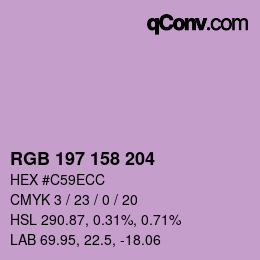 颜色代码: RGB 197 158 204 | qconv.com
