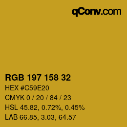カラーコード: RGB 197 158 32 | qconv.com
