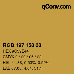 颜色代码: RGB 197 158 68 | qconv.com