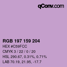 カラーコード: RGB 197 159 204 | qconv.com
