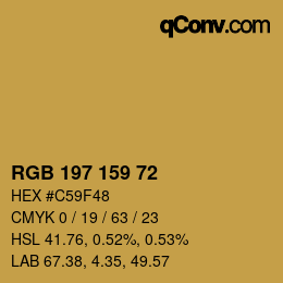 カラーコード: RGB 197 159 72 | qconv.com