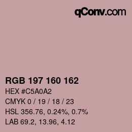 颜色代码: RGB 197 160 162 | qconv.com