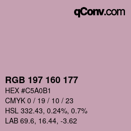 Color code: RGB 197 160 177 | qconv.com