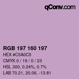Color code: RGB 197 160 197 | qconv.com