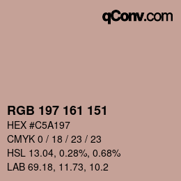 Color code: RGB 197 161 151 | qconv.com