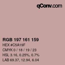 カラーコード: RGB 197 161 159 | qconv.com
