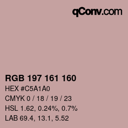 Color code: RGB 197 161 160 | qconv.com